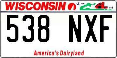 WI license plate 538NXF