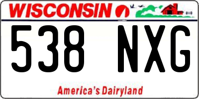 WI license plate 538NXG