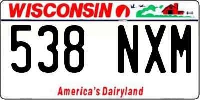 WI license plate 538NXM