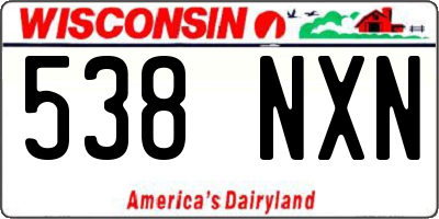 WI license plate 538NXN