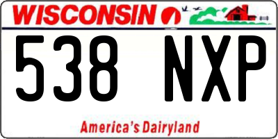 WI license plate 538NXP