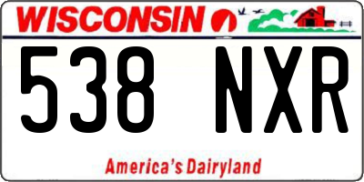 WI license plate 538NXR