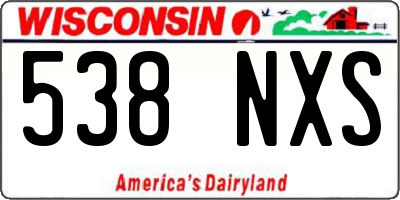 WI license plate 538NXS