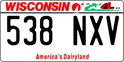 WI license plate 538NXV