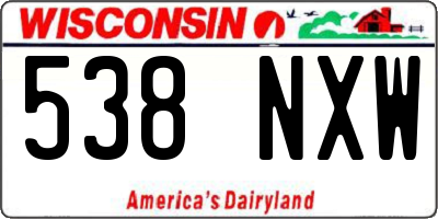 WI license plate 538NXW