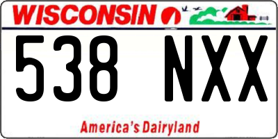 WI license plate 538NXX