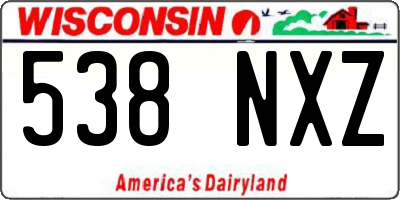 WI license plate 538NXZ