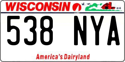 WI license plate 538NYA