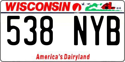 WI license plate 538NYB