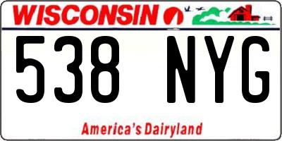 WI license plate 538NYG
