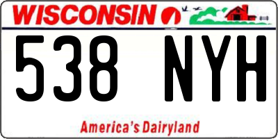 WI license plate 538NYH