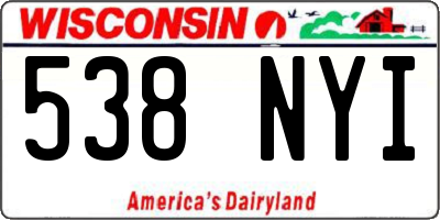 WI license plate 538NYI