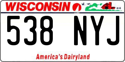 WI license plate 538NYJ