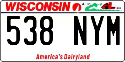 WI license plate 538NYM