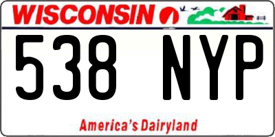 WI license plate 538NYP
