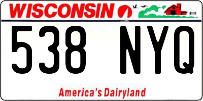 WI license plate 538NYQ