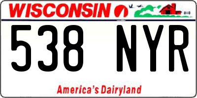 WI license plate 538NYR