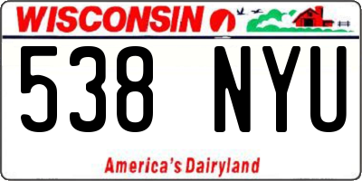 WI license plate 538NYU