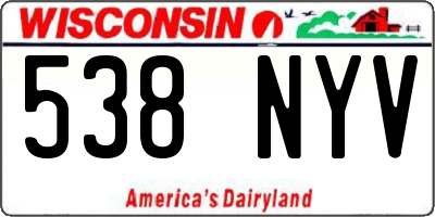 WI license plate 538NYV
