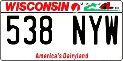 WI license plate 538NYW