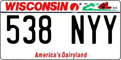 WI license plate 538NYY