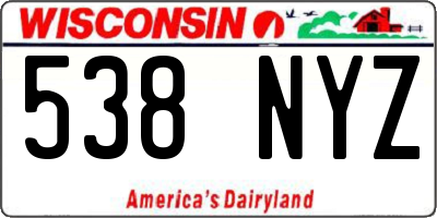 WI license plate 538NYZ
