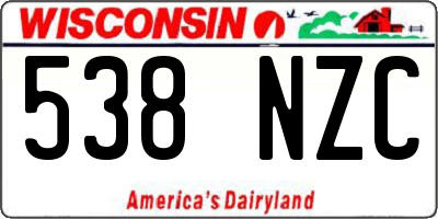WI license plate 538NZC