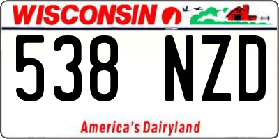 WI license plate 538NZD