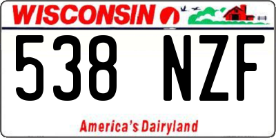 WI license plate 538NZF