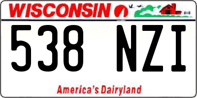 WI license plate 538NZI