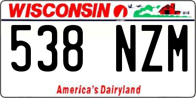 WI license plate 538NZM