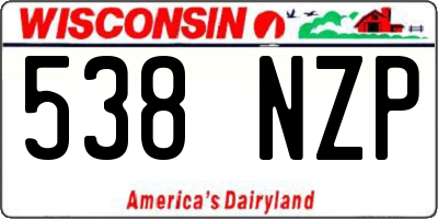 WI license plate 538NZP