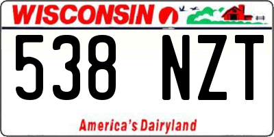 WI license plate 538NZT