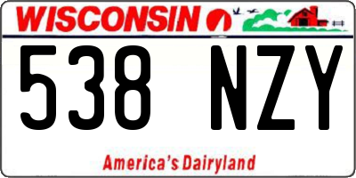 WI license plate 538NZY