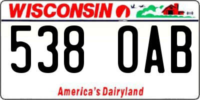 WI license plate 538OAB