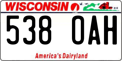 WI license plate 538OAH