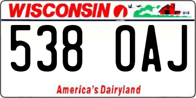 WI license plate 538OAJ