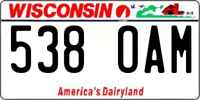 WI license plate 538OAM