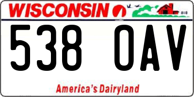 WI license plate 538OAV