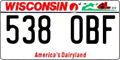 WI license plate 538OBF