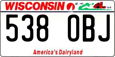 WI license plate 538OBJ