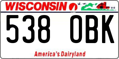 WI license plate 538OBK