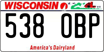 WI license plate 538OBP