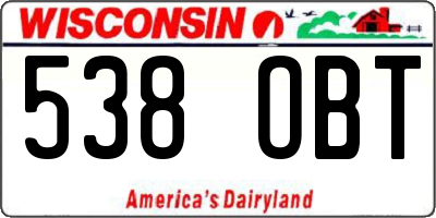 WI license plate 538OBT