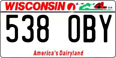 WI license plate 538OBY