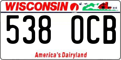 WI license plate 538OCB