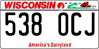 WI license plate 538OCJ