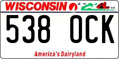 WI license plate 538OCK