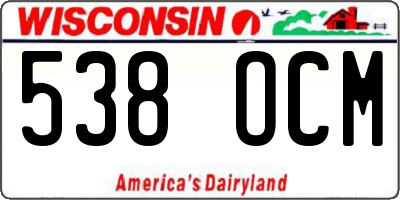 WI license plate 538OCM