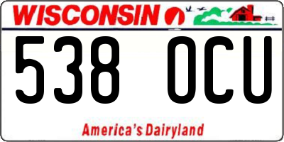WI license plate 538OCU